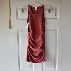 TNA Ruched Tank Dress in Dusty Rose